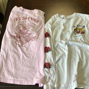 Riot society and Fresh Vibes shirts